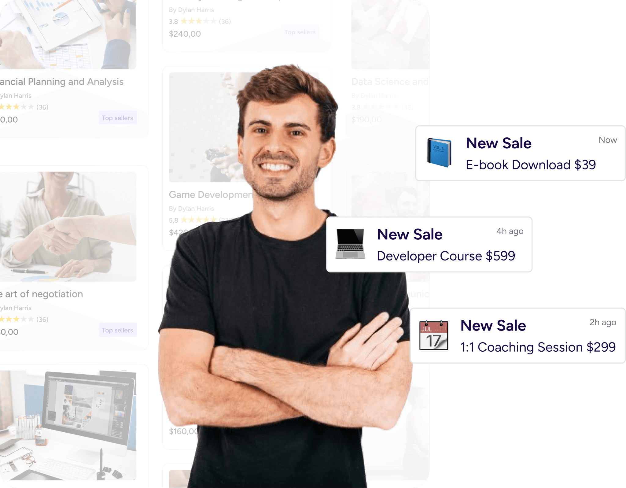Courses, downloads, sessions, videos, and events available in Forento